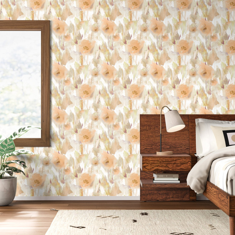 Wade Logan® Alzain Floral Wallpaper Wayfair Canada